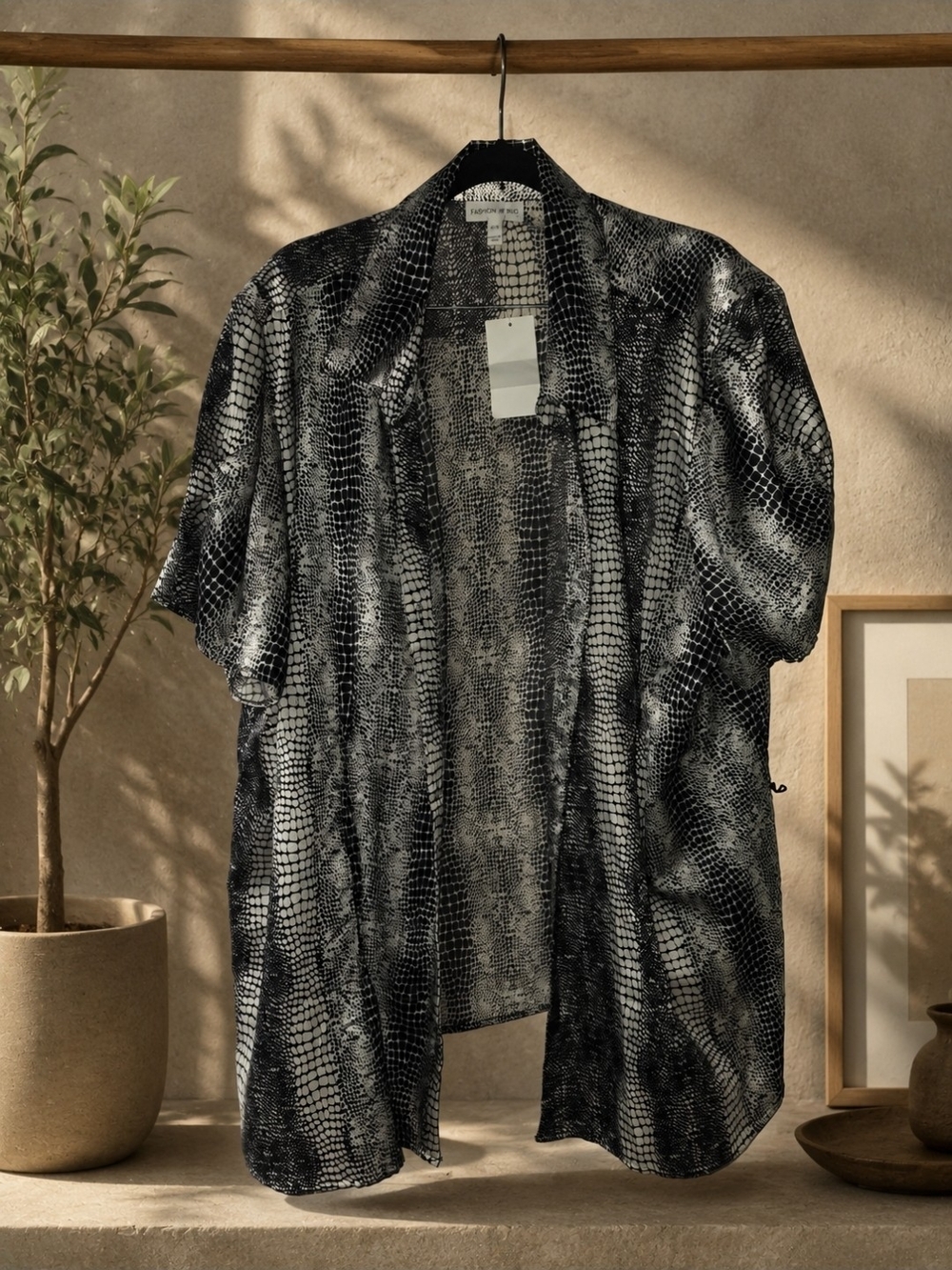 Womens Snake- Black/White Blouse